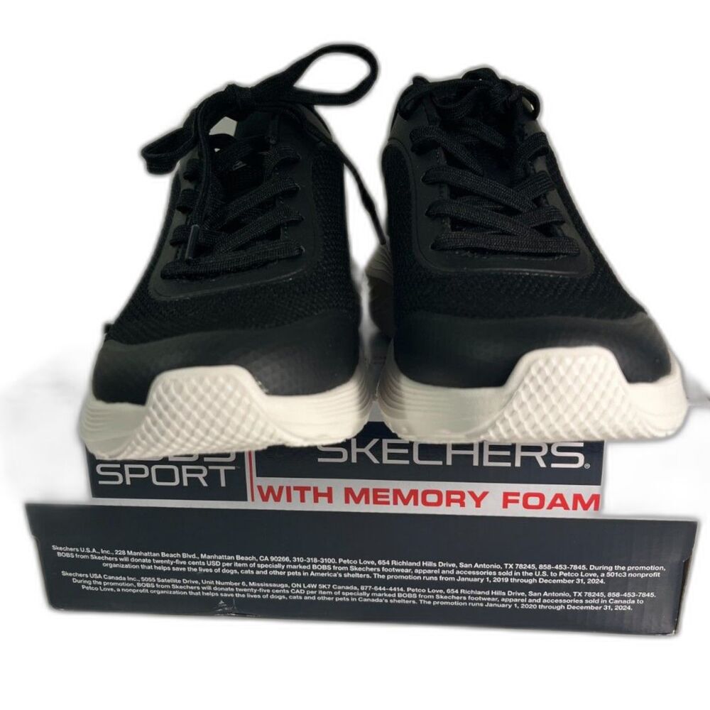 Skechers Women's Bob's Squad Waves-Still Wading Black SZ 8 NEW - Picture 3 of 6